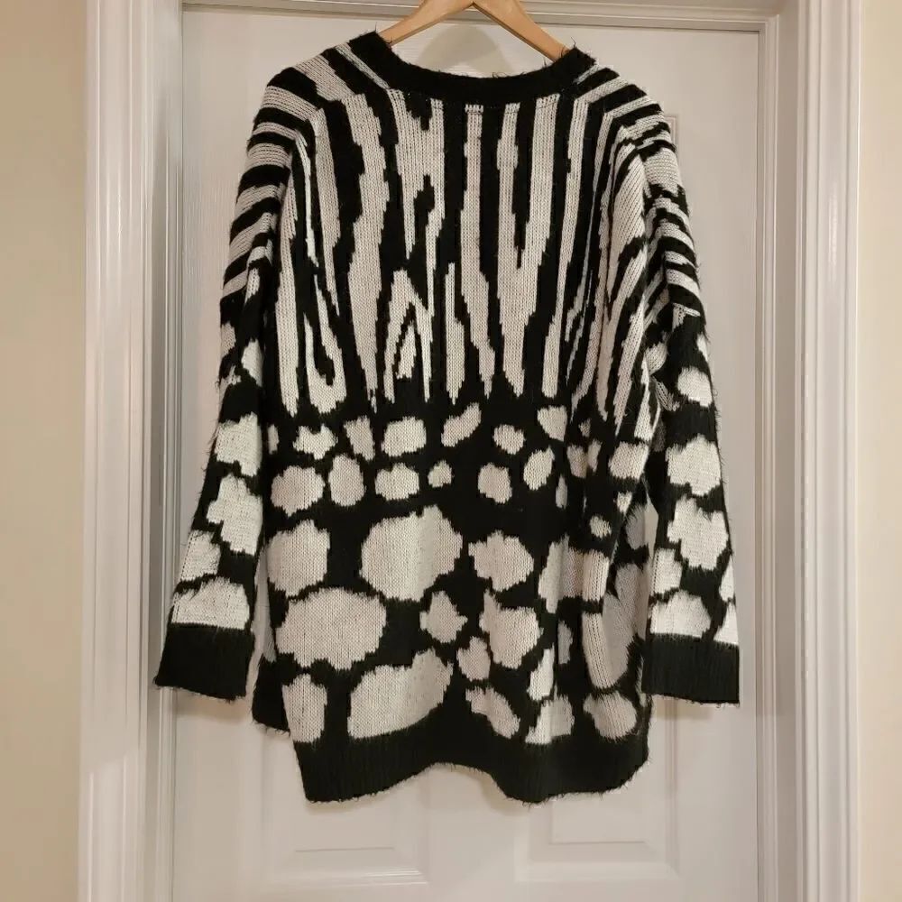 Topshop Zebra Leopard Mix Print Cardigan size 4 - 6 - Picture 5 of 7